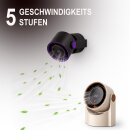 2-in-1 Tisch- & Wandventilator 5 Stufen mit USB-C & LED-Display, leise (22 dB), Schwarz