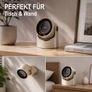 2-in-1 Tisch- & Wandventilator 5 Stufen mit USB-C & LED-Display, leise (22 dB), Creme