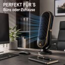 Akku-Tischventilator 5 Stufen leise mit USB-C & LED-Display Schwarz