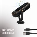 Akku-Tischventilator 5 Stufen leise mit USB-C & LED-Display Schwarz