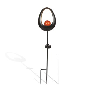 Solar Leuchtskulptur im Flammendesign Gartenbeleuchtung Metall Oval