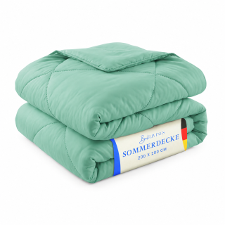Sommerdecke Steppbett leicht Polyester 135x200/200x200cm Türkis-135 cm x 200 cm