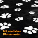 Haustierdecke Flanell Pfotendruck 70x100 cm 1er-Pack