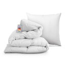 Bettdecke Federn/Daunen 135x200cm mit Federkissen 80x80cm