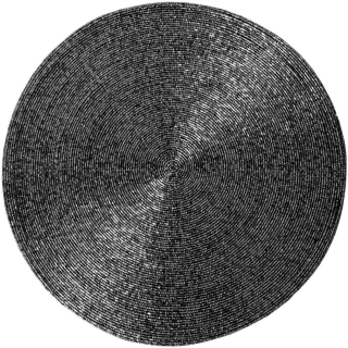 Glasperlen Tischset, Platzset Ø36cm - Grau Mix