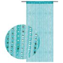 Fadenvorhang in Metallic-Optik mit Stangendurchzug Türkis 90x200cm