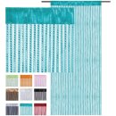 Fadenvorhang in Metallic-Optik mit Stangendurchzug Türkis 140x250cm