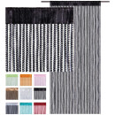 Fadenvorhang in Metallic-Optik mit Stangendurchzug Schwarz 90x200cm