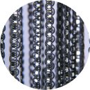 Fadenvorhang in Metallic-Optik mit Stangendurchzug Schwarz 90x200cm