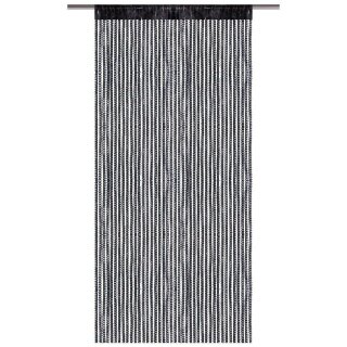 Fadenvorhang Metallic-Streifen schwarz - jetblack ca. 140 x 250cm