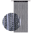 Fadenvorhang in Metallic-Optik mit Stangendurchzug Schwarz 140x250cm