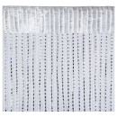 Fadenvorhang in Metallic-Optik mit Stangendurchzug Weiß 140x250cm