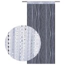 Fadenvorhang in Metallic-Optik mit Stangendurchzug Silber 140x250cm