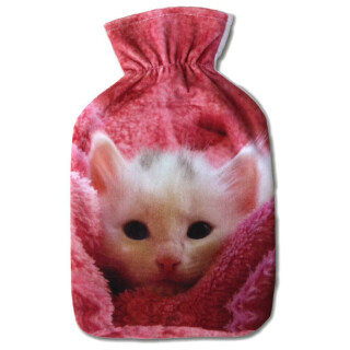 Wärmflaschenbezug mit Motiv (Babykatze)