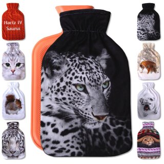 Wärmflaschenbezug mit Motiv (Leopard)