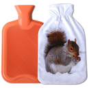 Wärmflaschenbezug mit Motiv ( Eichhörnchen ) inkl. 2L Wärmflasche