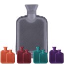 Wärmflasche aus Gummi in vers. Farben - 1 und 2 Liter