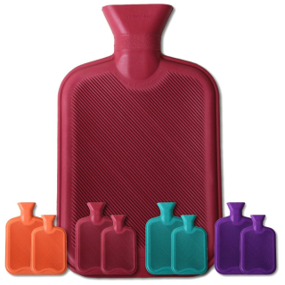 Wärmflasche aus Gummi 2 Liter - Rot