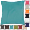 Kissenhüllen 50x50 Alessia türkis - pfauenblau mit Füllung