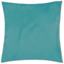 Kissenhüllen 50x50 Alessia türkis - pfauenblau mit Füllung