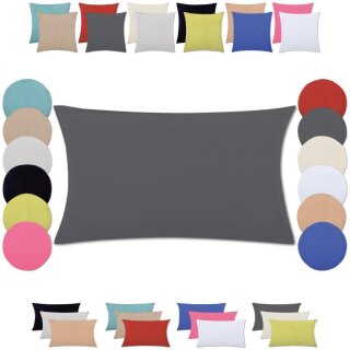 Kissenbezüge „Ellen“ mit Reißverschluss 40x60cm ohne Füllung Anthrazit