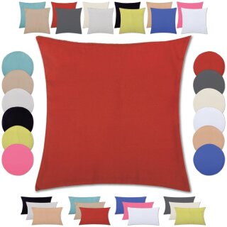 Kissenbezüge „Ellen“ mit Reißverschluss 50x50cm ohne Füllung Rot