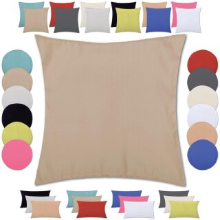 Kissenbezüge „Ellen“ mit Reißverschluss 50x50cm ohne Füllung Taupe