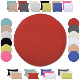 Kissenbezüge „Ellen“ mit Reißverschluss 50cm rund ohne Füllung Rot