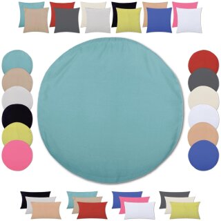 Kissenbezüge „Ellen“ mit Reißverschluss 50cm rund ohne Füllung Türkis