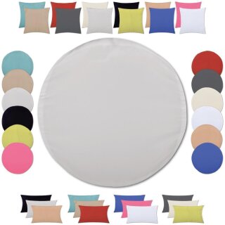 Kissenbezüge „Ellen“ mit Reißverschluss 60cm rund ohne Füllung Hellgrau