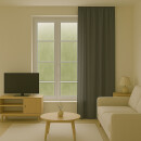 Gardine Blickdicht "Ellen" mit Universalband - 140x245 cm - Anthrazit