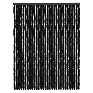 Flauschvorhang Chenille Unistreifen Schwarz 120x200 cm