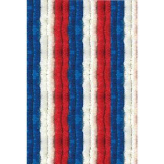 Flauschvorhang 90x200 Unistreifen rot - weiß - blau
