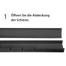 Flauschvorhang 90x200 Unistreifen schwarz