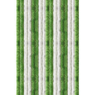 Flauschvorhang 100x200 Unistreifen grün - weiß