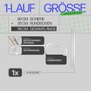 Gardinenschiene Komplettset inkl. Zubehör Weiß 90cm 1-läufig + 2er Set Rundbogen