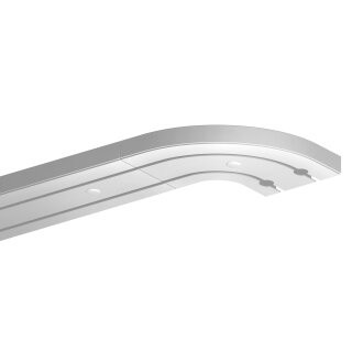 Gardinenschiene Komplettset inkl. Zubehör Weiß 90cm 2-läufig + 2er Set Rundbogen
