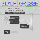 Gardinenschiene Komplettset inkl. Zubehör Weiß 90cm 2-läufig + 2er Set Rundbogen