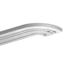Gardinenschiene Komplettset inkl. Zubehör Weiß 90cm 3-läufig + 2er Set Rundbogen