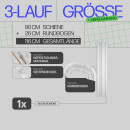 Gardinenschiene Komplettset inkl. Zubehör Weiß 90cm 3-läufig + 2er Set Rundbogen