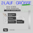 Innenlaufschienen inkl. Verbinder und Endkappen 120 cm 2-läufig + 2er Set Rundbogen