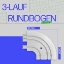 Gardinenschiene Komplettset inkl. Zubehör Weiß 120cm 3-läufig + 2er Set Rundbogen