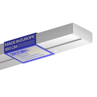 Gardinenschiene Komplettset inkl. Zubehör Weiß 180cm (2x90cm) 1-läufig