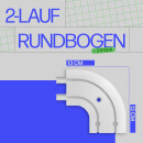 Innenlaufschienen inkl. Verbinder und Endkappen 180 cm 2-läufig + 2er Set Rundbogen