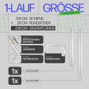 Innenlaufschienen inkl. Verbinder und Endkappen 210 cm 1-läufig + 2er Set Rundbogen