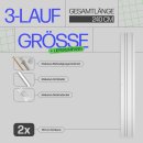 Gardinenschiene Komplettset inkl. Zubehör Weiß 240cm (2x120cm) 3-läufig