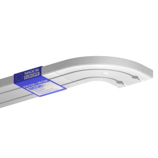 Gardinenschiene Komplettset inkl. Zubehör Weiß 270cm (3x90cm) 2-läufig + 2er Set Rundbogen