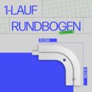 Gardinenschiene Komplettset inkl. Zubehör Weiß 330cm (1x90/2x240cm) 1-läufig + 2er Set Rundbogen