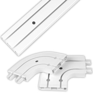 Innenlaufschiene 360cm 2 - läufig + 2er Set Rundbogen