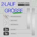 Gardinenschiene Komplettset inkl. Zubehör Weiß 390cm (3x90/1x120cm) 2-läufig